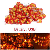 Maxbell String Lights Chinese New Year Traditional Red Lantern for Garden Party Battery