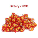 Maxbell String Lights Chinese New Year Traditional Red Lantern for Garden Party Battery