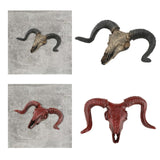 Maxbell Bull Skull Sculpture Resin Animal Head Carved Chic Wall Hanging for Office Black
