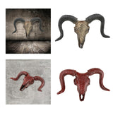 Maxbell Bull Skull Sculpture Resin Animal Head Carved Chic Wall Hanging for Office Black