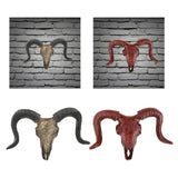 Maxbell Bull Skull Sculpture Resin Animal Head Carved Chic Wall Hanging for Office Black