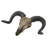 Maxbell Bull Skull Sculpture Resin Animal Head Carved Chic Wall Hanging for Office Black