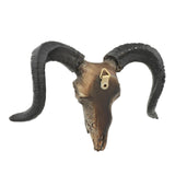 Maxbell Bull Skull Sculpture Resin Animal Head Carved Chic Wall Hanging for Office Black