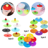 Maxbell 8x Reusable Silicone Cup Lids Coffee Mug Cover Dustproof Creative Style D