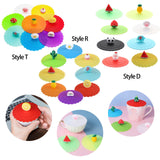 Maxbell 8x Reusable Silicone Cup Lids Coffee Mug Cover Dustproof Creative Style D