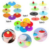 Maxbell 8x Reusable Silicone Cup Lids Coffee Mug Cover Dustproof Creative Style D