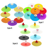 Maxbell 8x Reusable Silicone Cup Lids Coffee Mug Cover Dustproof Creative Style D