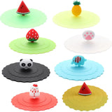 Maxbell 8x Reusable Silicone Cup Lids Coffee Mug Cover Dustproof Creative Style D