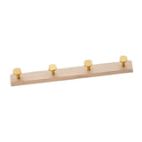 Maxbell Wood Coats Hanger Rack Wall Hooks for Bathroom Kitchen 4 Hooks 35cmx3.5cm