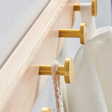 Maxbell Wood Coats Hanger Rack Wall Hooks for Bathroom Kitchen 3 Hooks 25cmx3.5cm