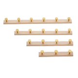 Maxbell Wood Coats Hanger Rack Wall Hooks for Bathroom Kitchen 3 Hooks 25cmx3.5cm