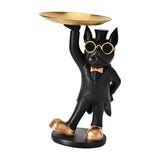 Maxbell dog Sculpture Dog Statue Organizer for Hallway modern Decor Black