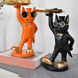 Maxbell dog Sculpture Dog Statue Organizer for Hallway modern Decor Black
