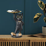 Maxbell dog Sculpture Dog Statue Organizer for Hallway modern Decor Black