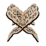 Maxbell Wood Miniature Book Stand Ornament Festival Eid Decoration with Pattern