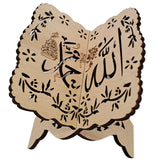 Maxbell Wood Miniature Book Stand Ornament Festival Eid Decoration with Pattern