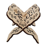 Maxbell Wood Miniature Book Stand Ornament Festival Eid Decoration with Pattern