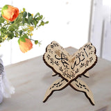 Maxbell Wood Miniature Book Stand Ornament Festival Eid Decoration with Pattern