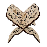 Maxbell Wood Miniature Book Stand Ornament Festival Eid Decoration with Pattern