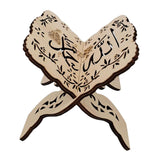 Maxbell Wood Miniature Book Stand Ornament Festival Eid Decoration with Pattern