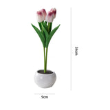 Maxbell Creative Tulips Artificial Flowers with LED Light for Anniversary Ornament Purple