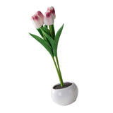 Maxbell Creative Tulips Artificial Flowers with LED Light for Anniversary Ornament Purple