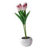 Maxbell Creative Tulips Artificial Flowers with LED Light for Anniversary Ornament Purple