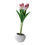 Maxbell Creative Tulips Artificial Flowers with LED Light for Anniversary Ornament Purple