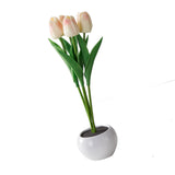 Maxbell Creative Tulips Artificial Flowers with LED Light for Anniversary Ornament Pink