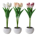 Maxbell Creative Tulips Artificial Flowers with LED Light for Anniversary Ornament White