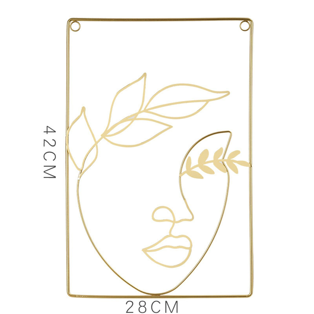 Maxbell Modern Metal Wall Art Decors Girl Drawing for Home Decoration Bedroom gold