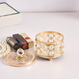 Maxbell Crystal Jewelry Box Organizer Trinket Box for Rings Earrings Home 8cmx9.5cm