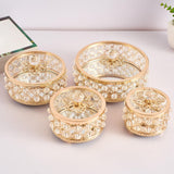 Maxbell Crystal Jewelry Box Organizer Trinket Box for Rings Earrings Home 8cmx9.5cm