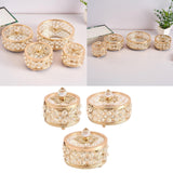 Maxbell Crystal Jewelry Box Organizer Trinket Box for Rings Earrings Home 8cmx9.5cm