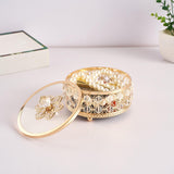 Maxbell Crystal Jewelry Box Organizer Trinket Box for Rings Earrings Home 12cmx9.5cm