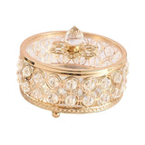 Maxbell Crystal Jewelry Box Organizer Trinket Box for Rings Earrings Home 12cmx9.5cm