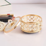 Maxbell Crystal Jewelry Box Organizer Trinket Box for Rings Earrings Home 10cmx9.5cm