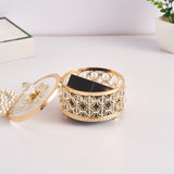 Maxbell Crystal Jewelry Box Organizer Trinket Box for Rings Earrings Home 10cmx9.5cm