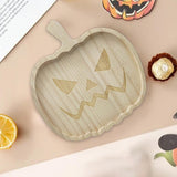 Maxbell Halloween Plate Wooden Table Decorations Tableware Dinner Plate Pumpkin