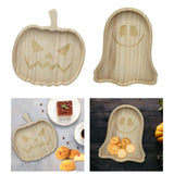 Maxbell Halloween Plate Wooden Table Decorations Tableware Dinner Plate Pumpkin