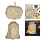 Maxbell Halloween Plate Wooden Table Decorations Tableware Dinner Plate Pumpkin