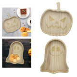 Maxbell Halloween Plate Wooden Table Decorations Tableware Dinner Plate Pumpkin
