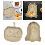 Maxbell Halloween Plate Wooden Table Decorations Tableware Dinner Plate Pumpkin