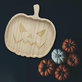 Maxbell Halloween Plate Wooden Table Decorations Tableware Dinner Plate Pumpkin