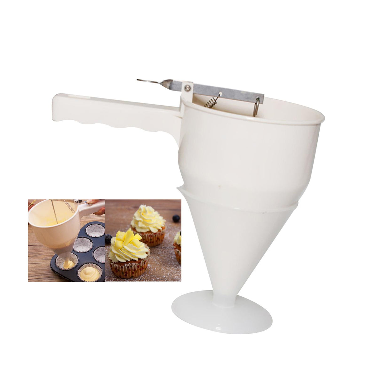 Maxbell Batter Dispenser Funnel Dispenser Batter Mixer 8mm for Baking Dessert Cake Beige