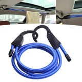 Maxbell Rubber Elastic Strap Bungee Straps Tie Downs Belt for Motorbike RV Blue 3meter
