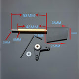 Maxbell Steering Rudder Rudder with L Shape Servo Arm for RC Speedboat Accessory DIY 44mm