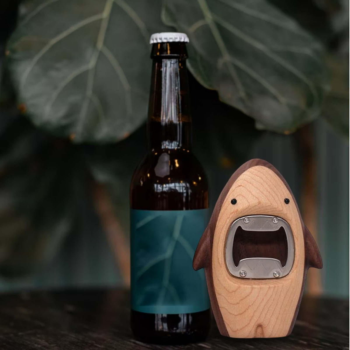Maxbell Creative Shark Shape Wine Beer Bottle Opener for Christmas Men and Women Black