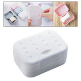 Maxbell Travel Soap Box Case Dish Holder for Gym Hiking with Sponge Saver White