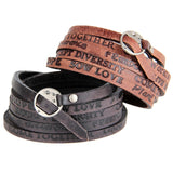 Maxbell PU Leather Wide Bracelet Punk Cuff Bangles for Punk Clothing Father Boys Black